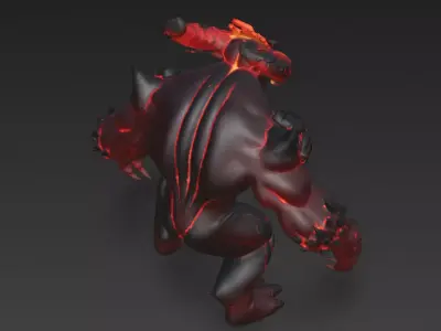 Lava Horned Monster 3D Model Variant 3D model