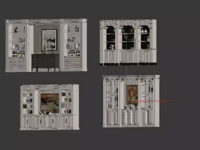 Wine cabinet combination 3D model