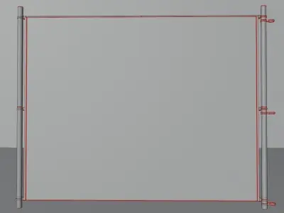 Chain link fence Low-poly 3D model