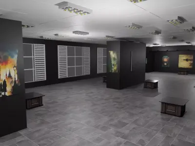 EXHIBITION HALL - art gallery Low-poly 3D model