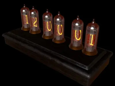 Nixie Tubes Clock Prop Low-poly 3D model