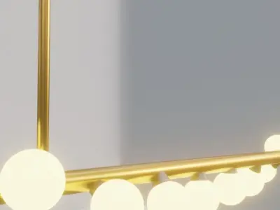  Modern Linear Glass Globe Chandelier Ceiling Light  3D model