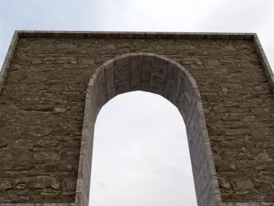 Arched Door Low-poly 3D model