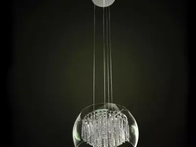 Glass Chandelier Hanging Lamp 3D model