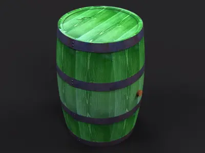 Wooden barrel Free 3D model