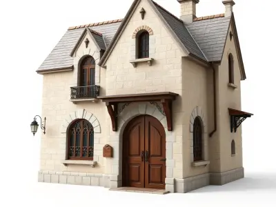 Charming Stone Cottage Model Pack Low-poly 3D model