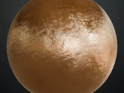 Hammered Polished Gold Surface PBR Seamless Texture