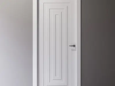 Interior door with linear pattern 3D model