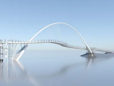 arch bridge 3d modell v2 Low-poly 3D model