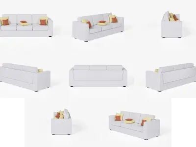 Couch sofa Low-poly 3D model