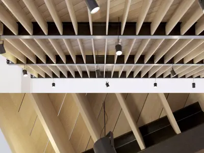 Wooden ceiling on metal beams 24 Low-poly 3D model