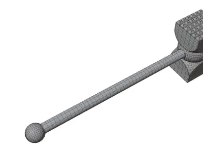 Meat Mallet Wood 3D Model 3D model