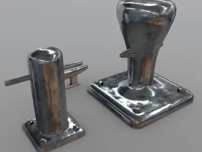 Bollard Cleat Low-poly 3D model