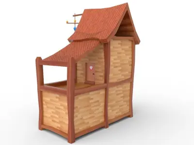 Wooden House Low-poly 3D model