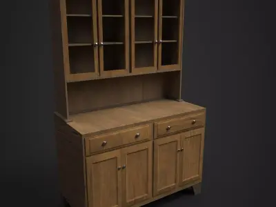 Cupboard wooden cabinet with doors and drawers 3D model purchase
