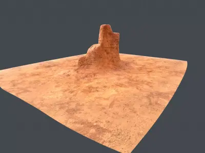 Desert Cliff Low-poly 3D model