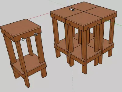 Modular Workbench 18in x 18in x 40in LxWxH 3D model