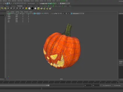 Halloween Pumpkin Head 02 - Game Ready - Textured PBR Low-poly 3D model