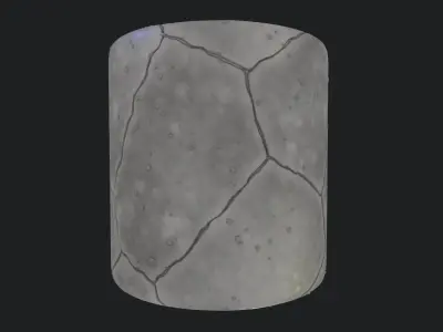 Stylized Cracked Concrete Material 01 Texture