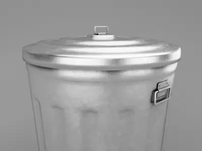 Aluminum trash can 3D model