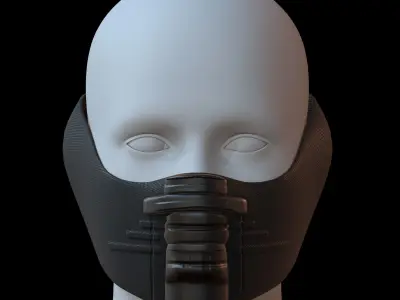 Gas mask helmet 3d model scifi Low-poly  Low-poly 3D model 311