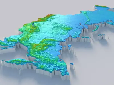 Russia Terrain Country 3D model