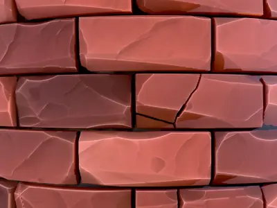 Brick Wall Stylized Substance PBR material and textures Texture