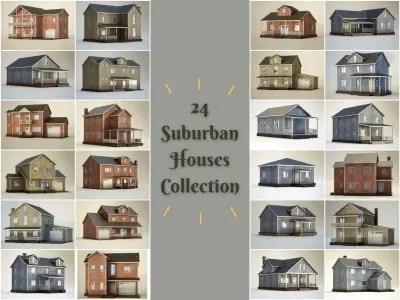Suburb House Collection 24 high quality town houses 3D model