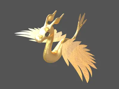 Cartoon Dragon Character v1 005 Low-poly 3D model