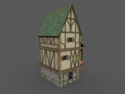 Medieval Fantasy House 4 Low-poly 3D model