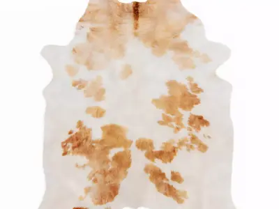 Spotted Brown And White Cowhide Rug 3D model