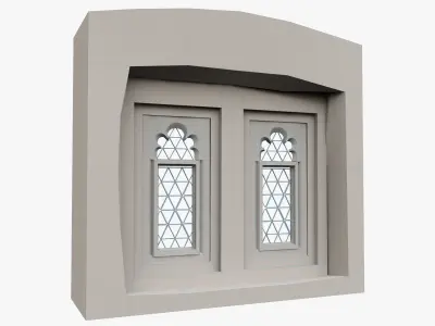 Medieval window Low-poly 3D model