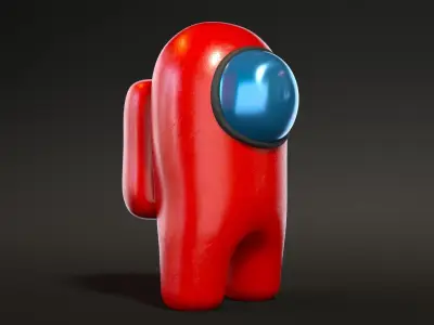 Among Us Red Guy Low-poly 3D model