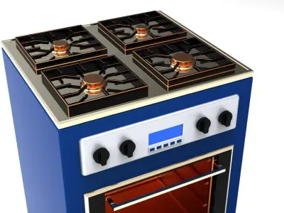Stove Oven Low-poly 3D model