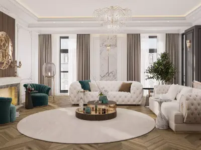 LIVING ROOM CLASSIC STYLE 3D model