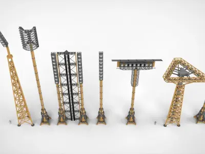 Sci fi Floodlight 11 3D model