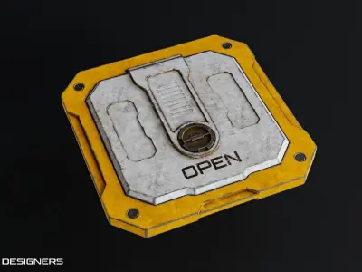 Sci-Fi Entry Panel Low Poly PBR 3D Model Low-poly 3D model