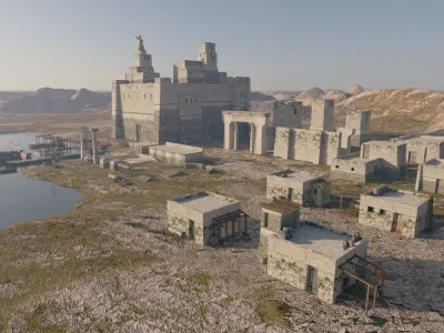 Castle Kitbash Low-poly 3D model