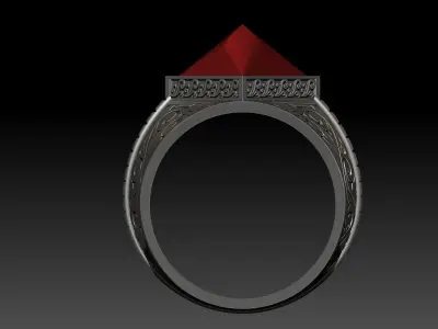 MAN RING WITH GEM 3D print model