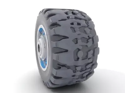 Futuristic OffRoad Vehicle Wheel Model Pack Low-poly 3D model