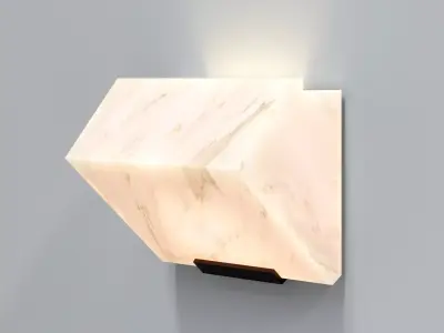 Alabaster Staircase Wall Lamp Low-poly 3D model