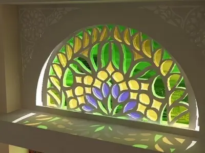 The Qamarias - stained glasses windows 3D Model Pack