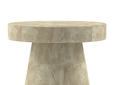 Foley Stone Od Side Table Tall White Low-poly 3D model