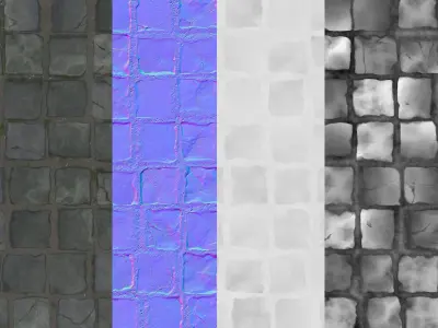 Stone Floor 04 PBR Tile Texture