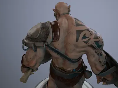 Orc fantasy Game ready Character Low-poly 3D model