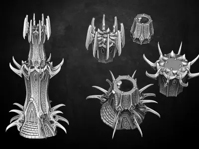 Heresylab - Dark Elven Tower 3D print model