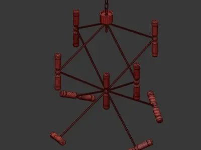 Kinkeldey chandelier with four metal rods 3D model