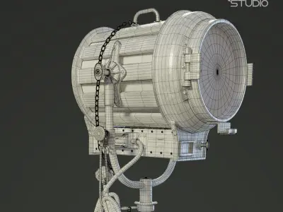 Vintage spot light 3D model