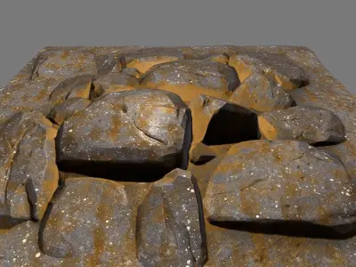 floor rock 04 Low-poly 3D model