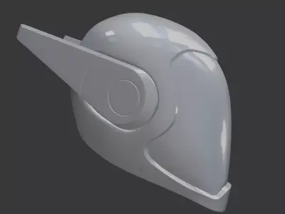 Futuristic Humanoid Robot Helmet 3D Printable 3D print model